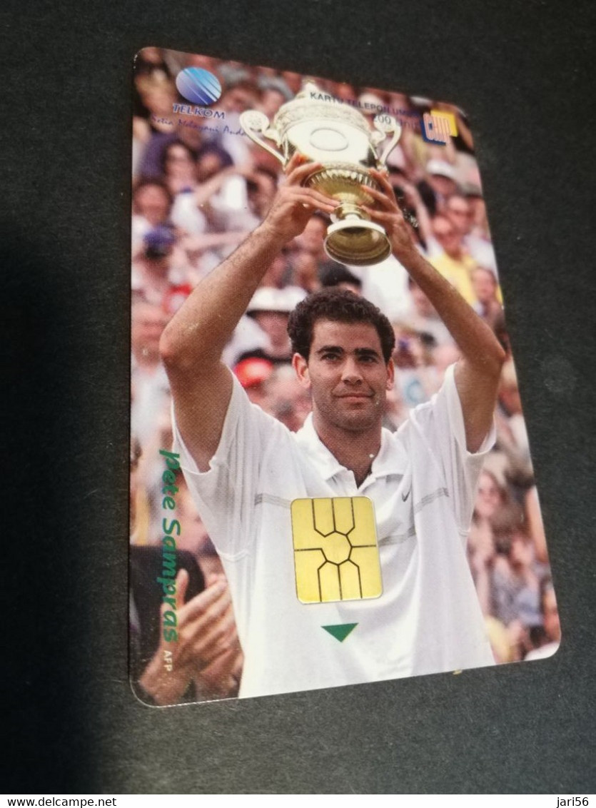 INDONESIA CHIPCARD 200  UNITS   WIMBELDON TENNIS  WINNER PETE SAMPRAS            Fine Used Card   **4620 ** - Indonesien