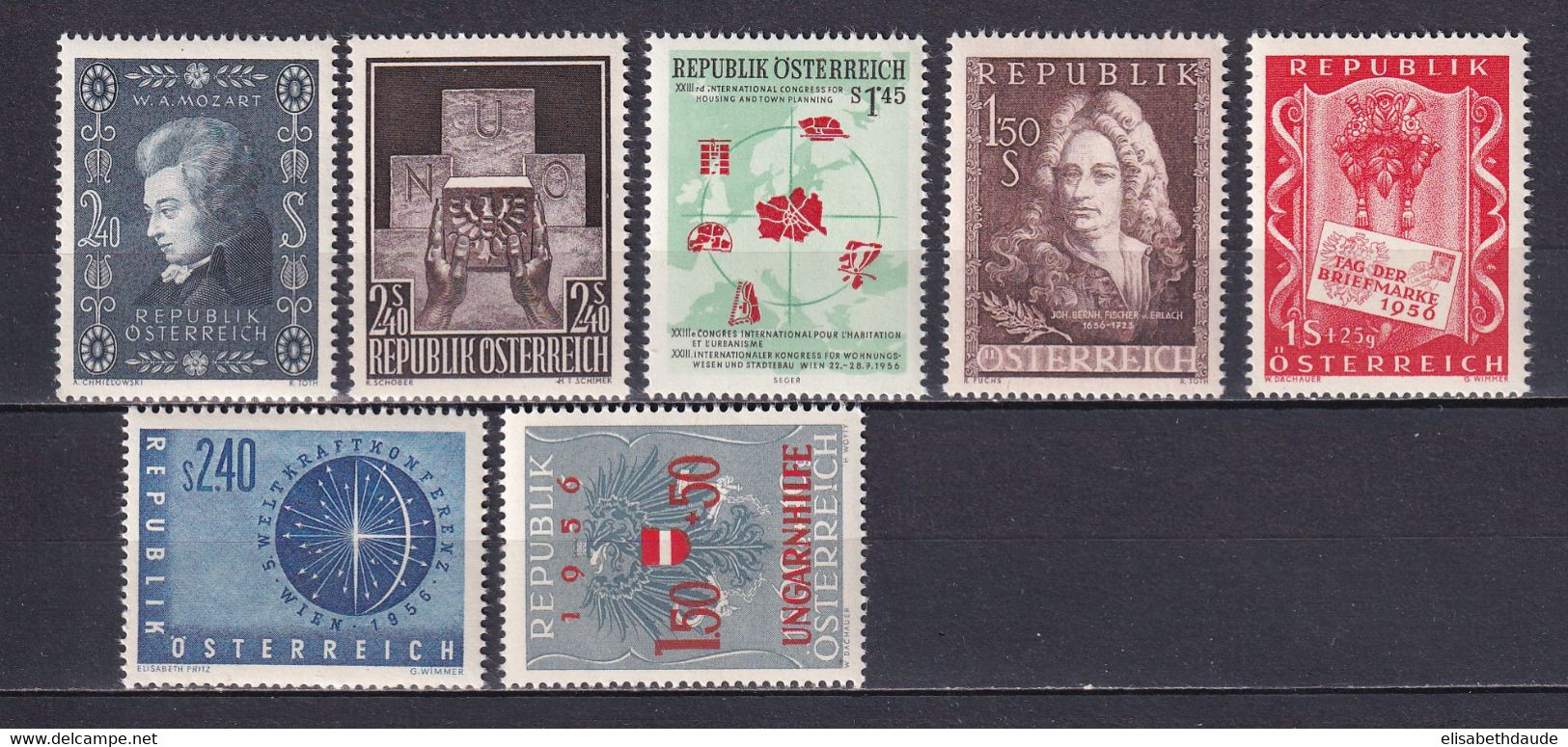 AUTRICHE - 1956 -  ANNEE COMPLETE ** MNH - COTE = 60 EUR. - - Full Years