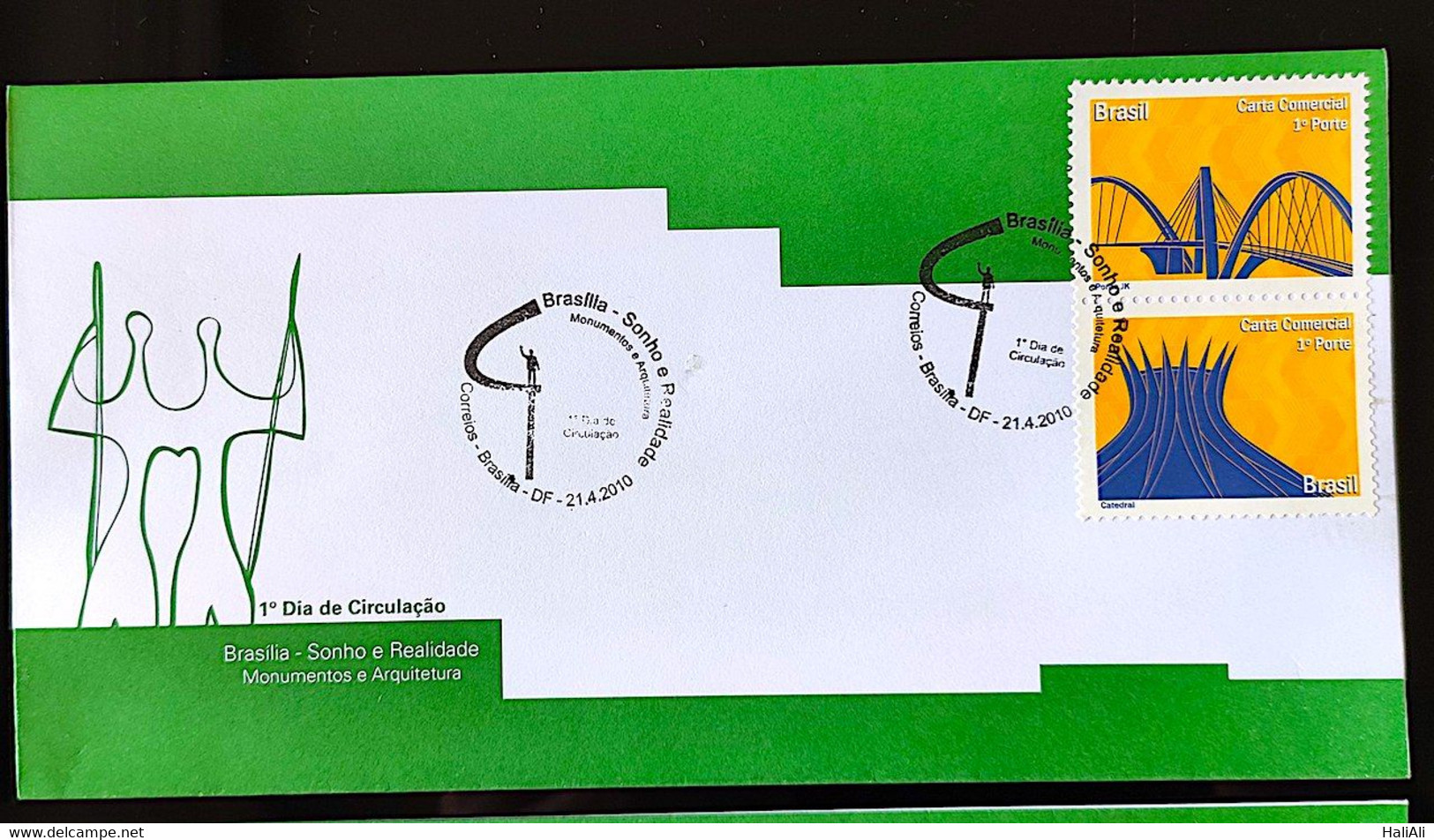 Brazil Envelope FDC Brasilia Selo Personalizado Sonho E Realidade - Otros & Sin Clasificación