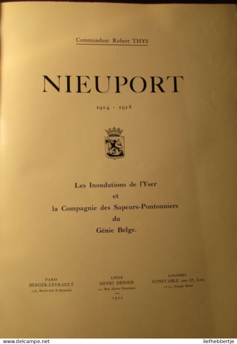 Nieuport 1914-1918 - Les Inondations De L'Yser Et ... Génie Belge - 1922 - Overstroming Ijzer - Door R. Thys - War 1914-18