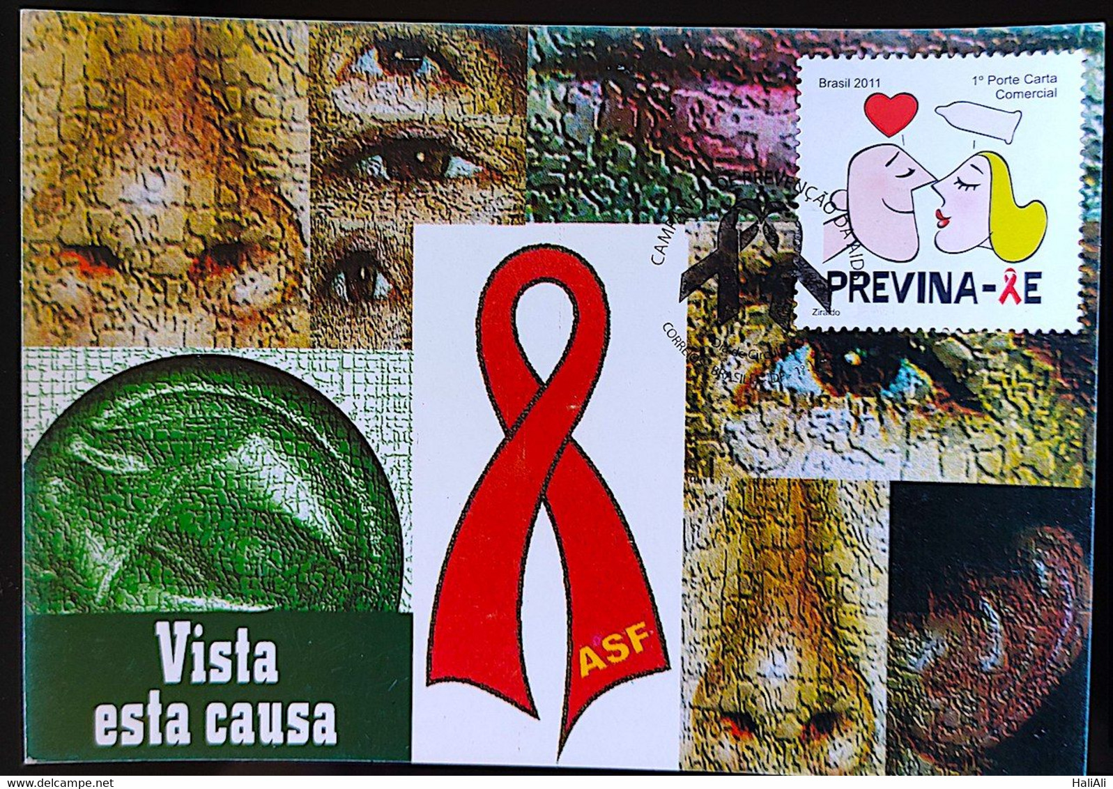 BRAZIL Maximo Postal Campanha Contra a Aids Vista Esta Causa Saude Cartao Postal