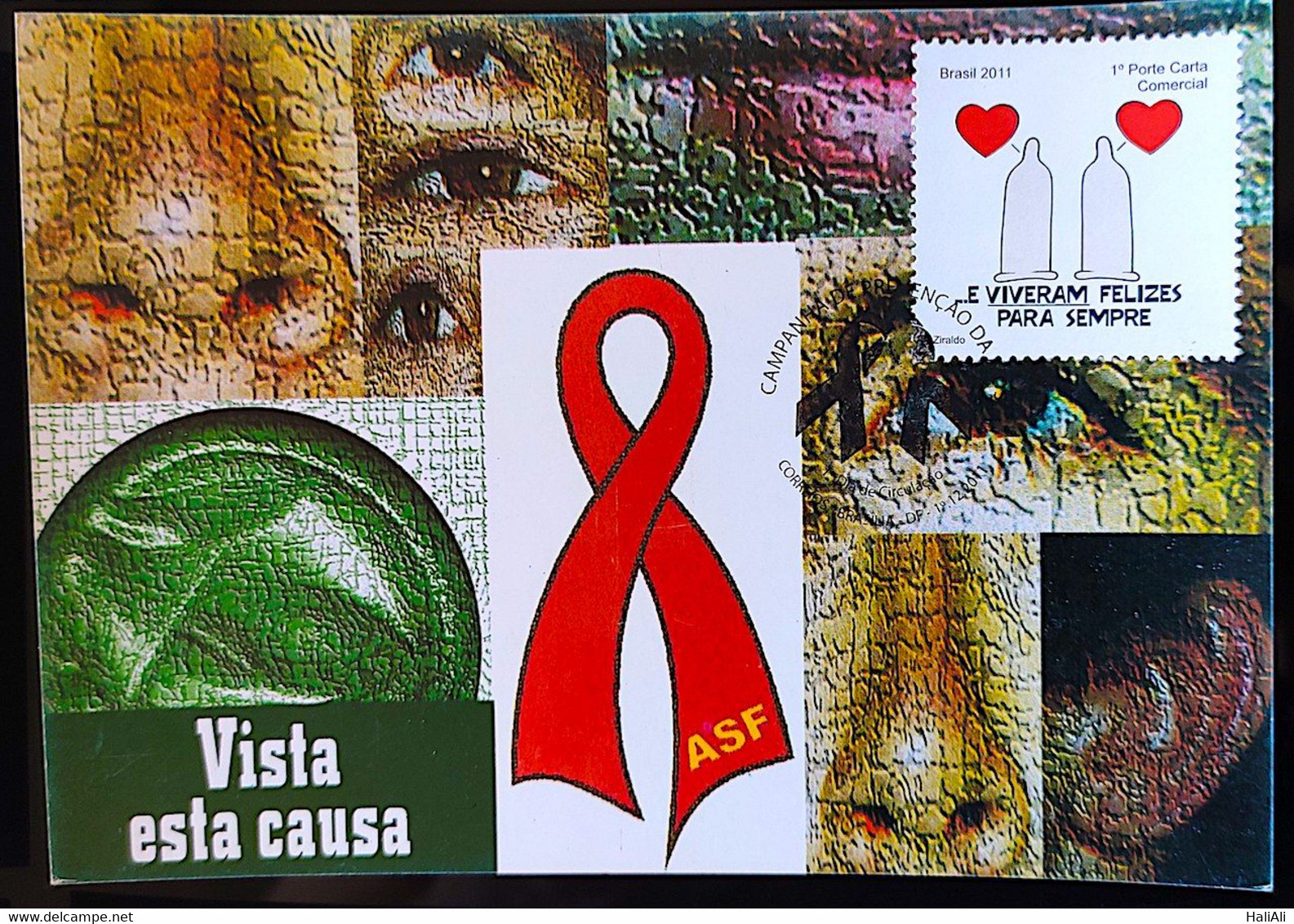 BRAZIL Maximo Postal Campanha Contra a Aids Vista Esta Causa Saude Cartao Postal