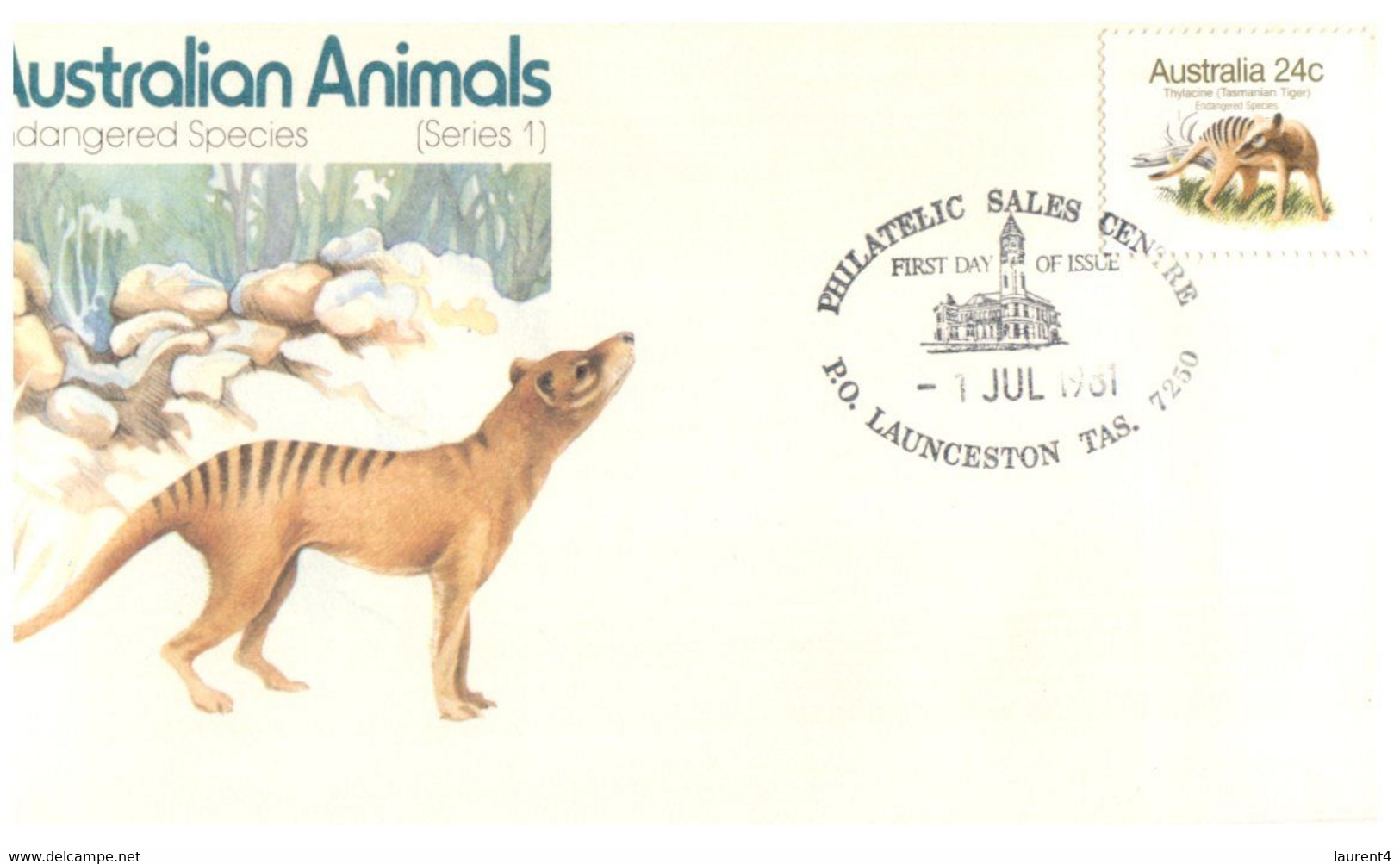 (GG 35) Australia FDC (2 Covers With Different Postmarks) Endangered Species / Thylacine (now Extinct) - Andere & Zonder Classificatie