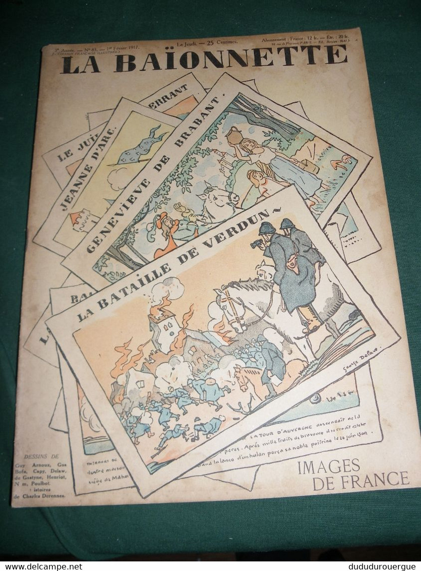 LA BAÏONNETTE N° 83 DU 1° FEVRIER 1917 : IMAGES DE FRANCE - Andere & Zonder Classificatie