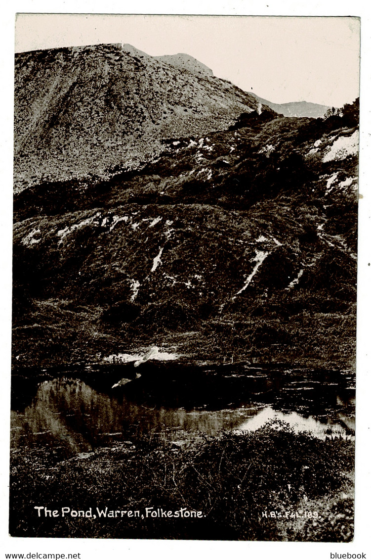 Ref 1462 - Early Real Photo Postcard - The Pond Folkestone Warren - Kent - Folkestone