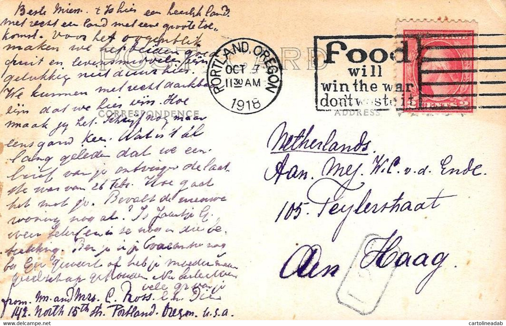 [DC12534] CPA - COLUMBIA GORGE COLUMBIA RIVER HIGHWAY - ANIMATA - AUTO - Viaggiata 1918 - Old Postcard - Andere & Zonder Classificatie