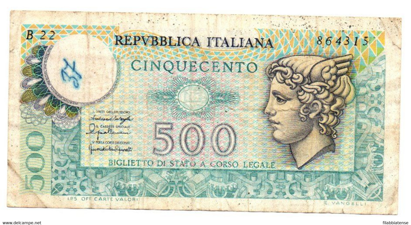 Italia - 500 Lire 1976 Mercurio     ---- - 500 Lire