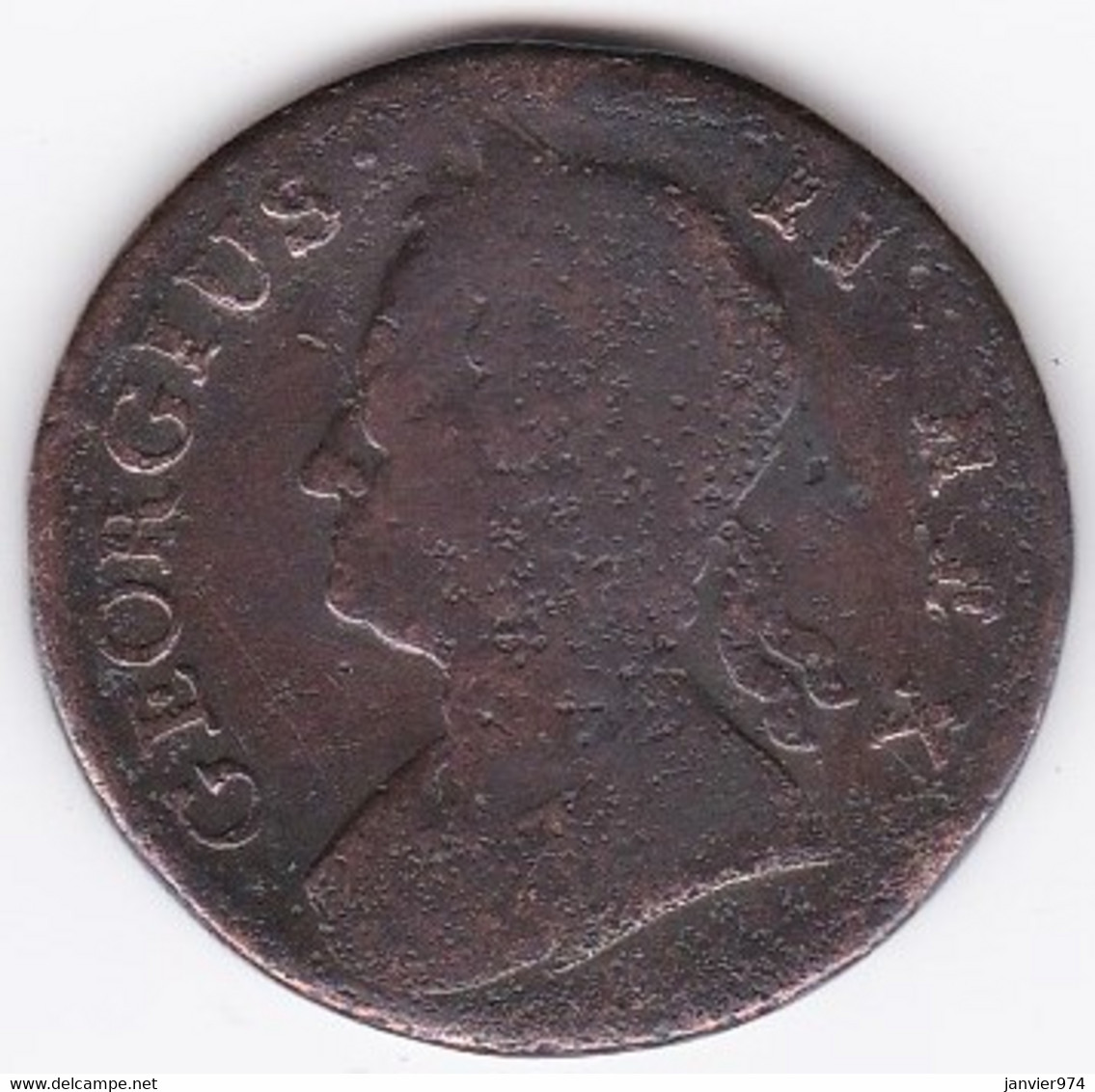 Grande Bretagne Half Penny 1742  George II, KM# 579 - B. 1/2 Penny