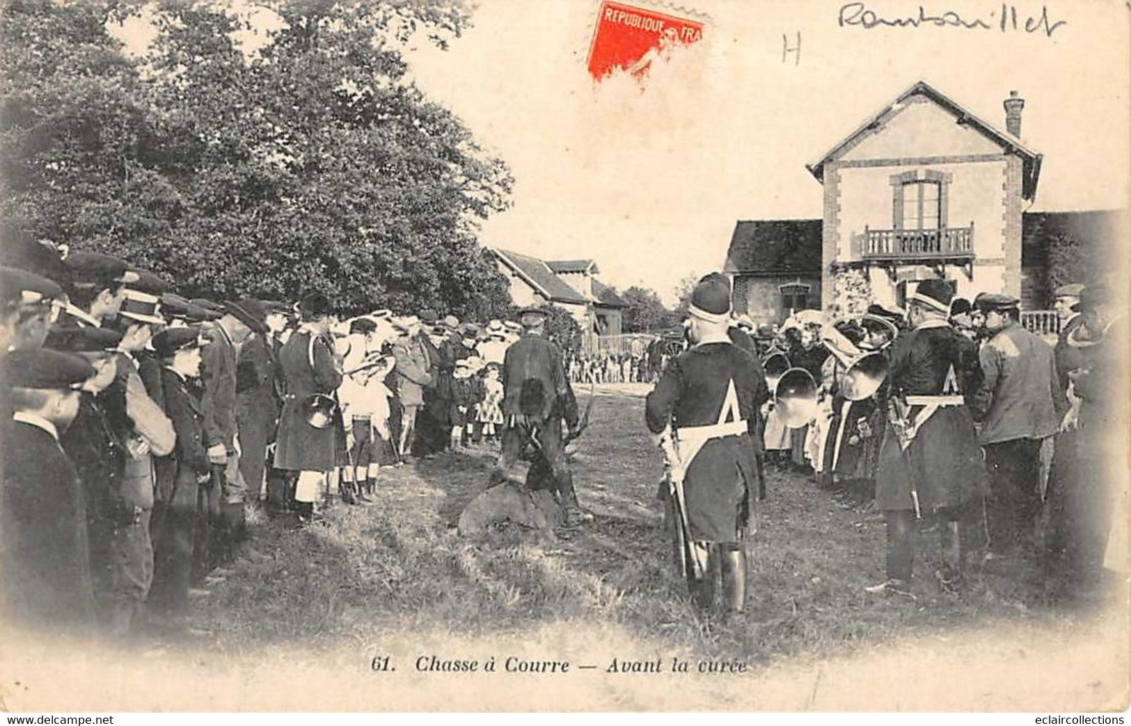 Rambouillet        78      Chasse A Courre. Equipage Bonnelles Duchesse D'Uzès.  Avant La Curée     (voir Scan) - Rambouillet