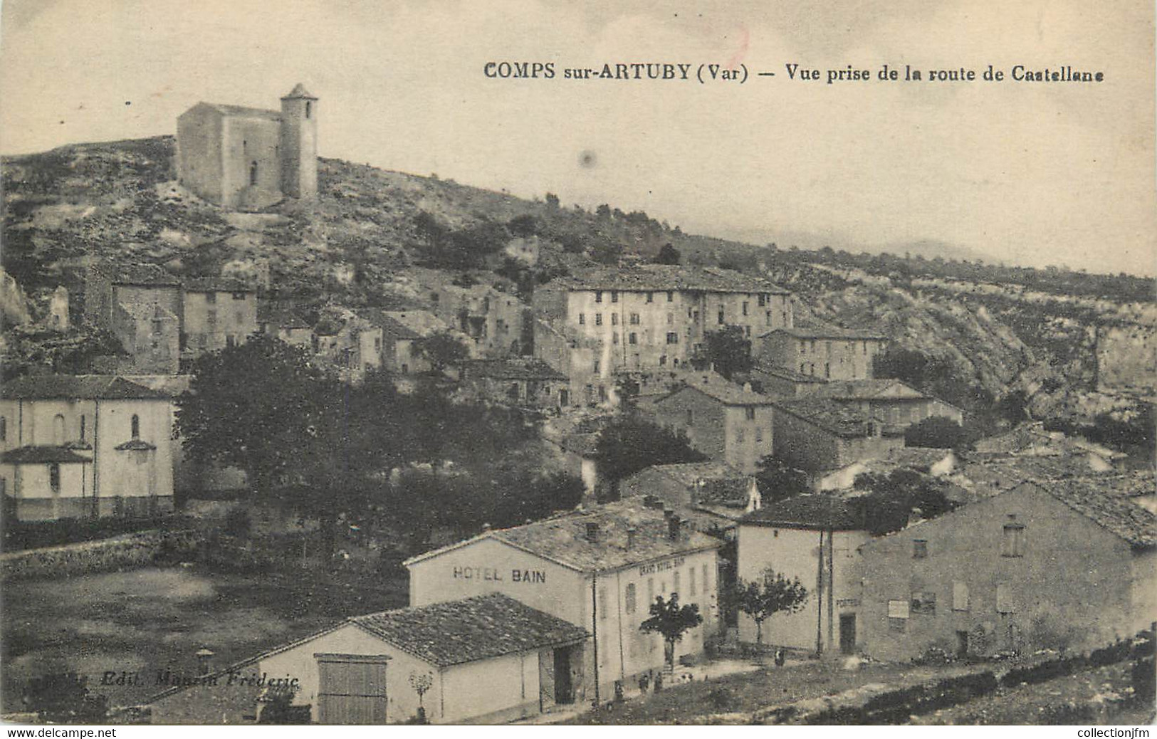 CPA FRANCE 83 " Comps Sur Artuby, Vue Prise De La Route De Castellane" - Comps-sur-Artuby