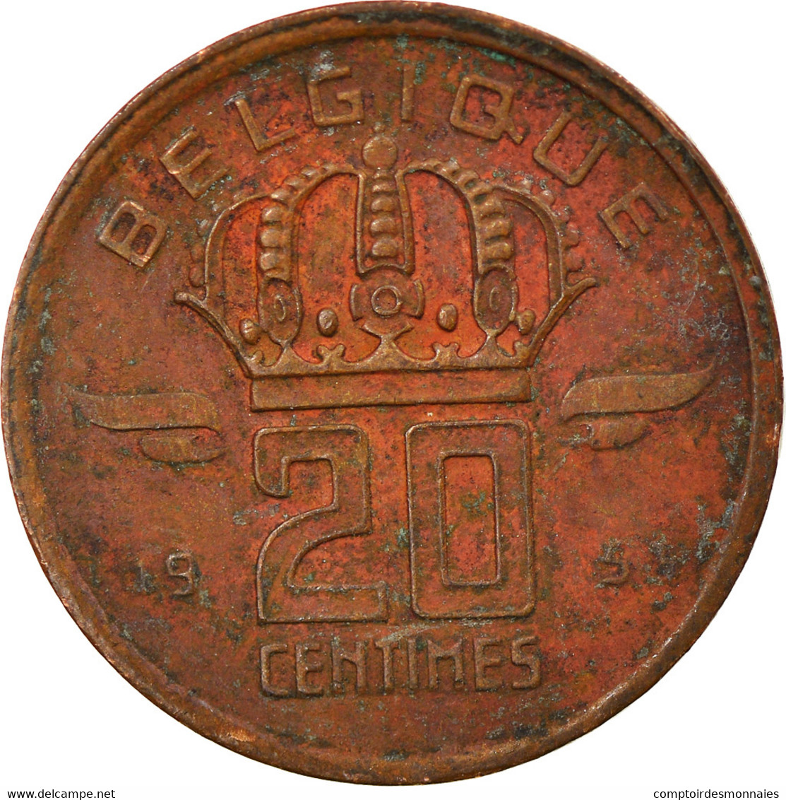 Monnaie, Belgique, Baudouin I, 50 Centimes, 1953, TTB, Bronze, KM:149.1 - 20 Cents