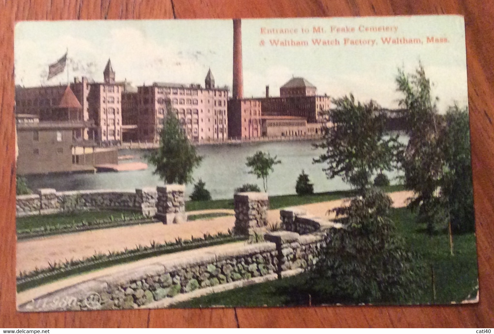 USA - WALTHAM WATCH FACTORY AND ADIACENT PARKS, WALTHAM MASS. - VINTAGE POST CARD FRON BOSTON APR 11 1912 - Fall River