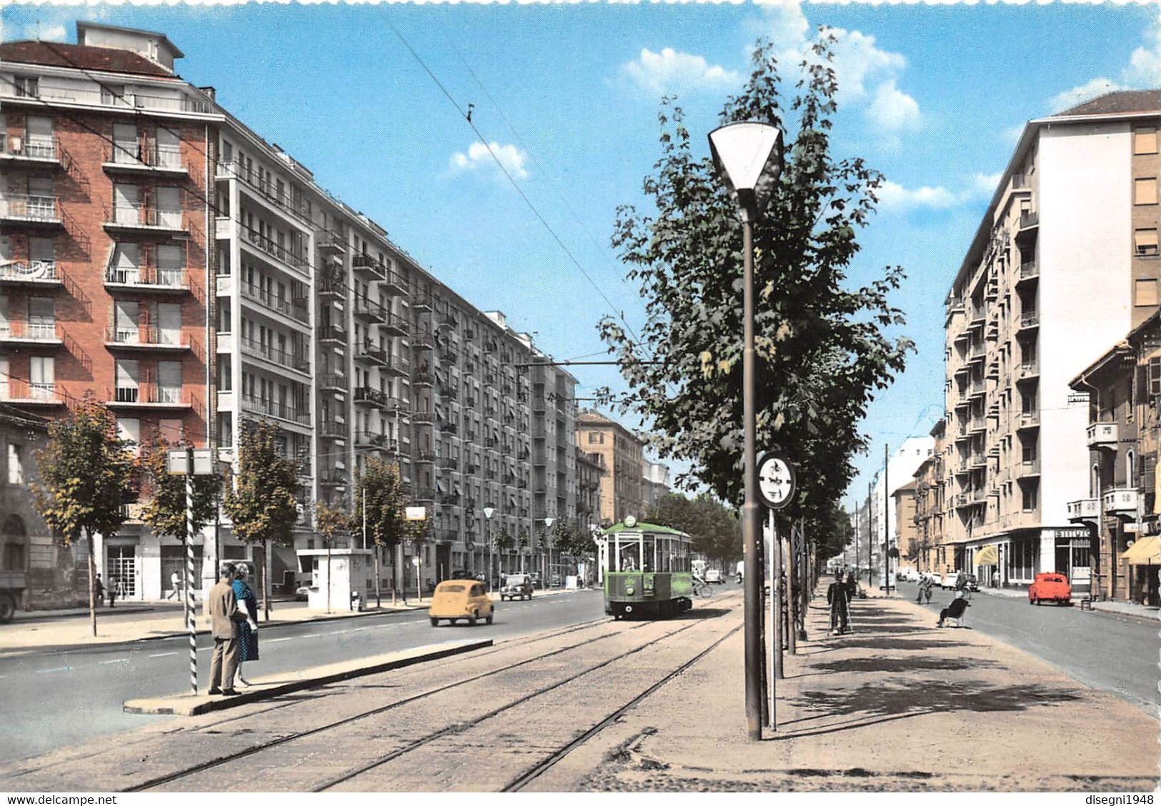 09387 "TORINO - CORSO SAN MAURIZIO - TRAM N° 15 - N° MATR. 2231" CART. ILL. ORIG. NON SPED. - Transports