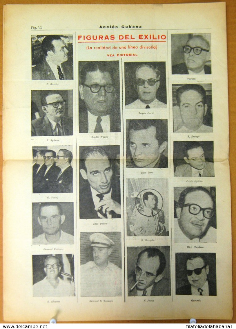 BP-324 CUBA ESPAÑA ANTICOMMUNIST NEWSPAPER ACCION CUBANA ESPAÑA PRINTING 5/NOV/1960. - [4] Themes