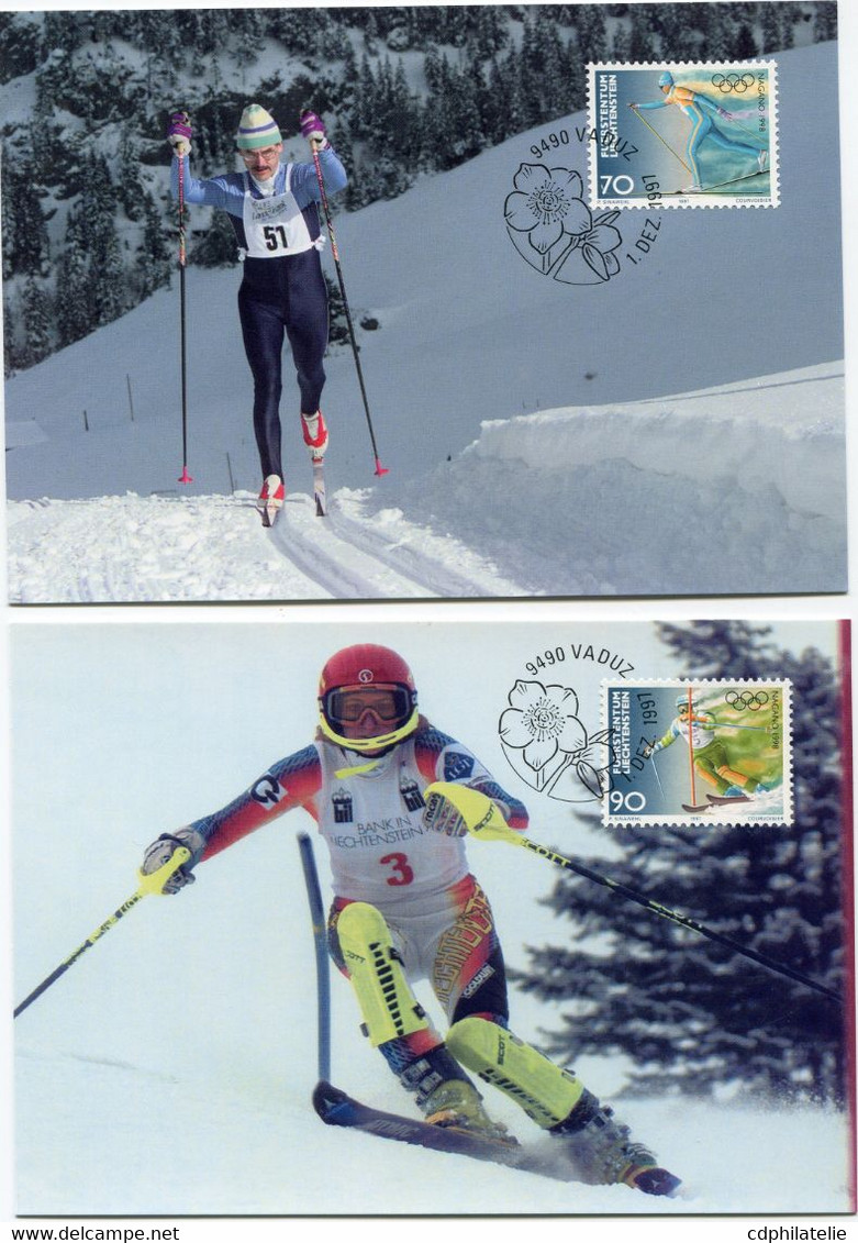 LIECHTENSTEIN CARTE MAXIMUM DES N°1103 / 1105 JEUX OLYMPIQUES D'HIVER.......AVEC OBLITERATION ILL. VADUZ 1 DEZ. 1997 - Hiver 1998: Nagano