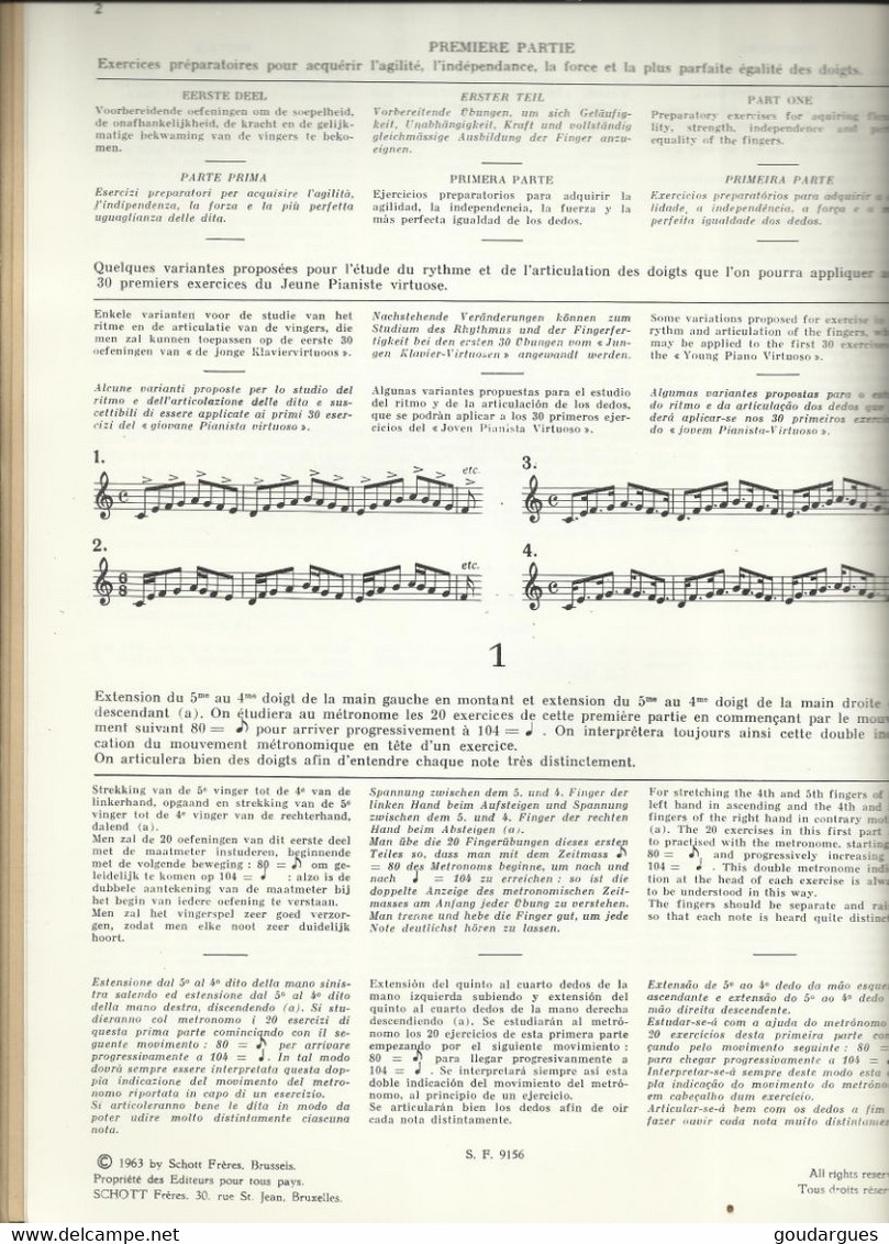 Je Jeune Pianiste Virtuose En 40 Exercices Par C. L. Hanon. Français Néerlandais, Allemand, Italien, Anglais, Espagnol - Textbooks