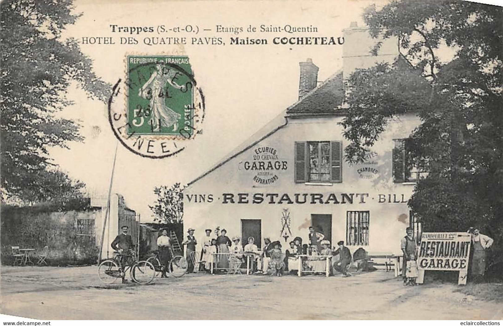 Trappes           78            Hôtel Des Quatre Pavés    ( Voir Scan) - Trappes