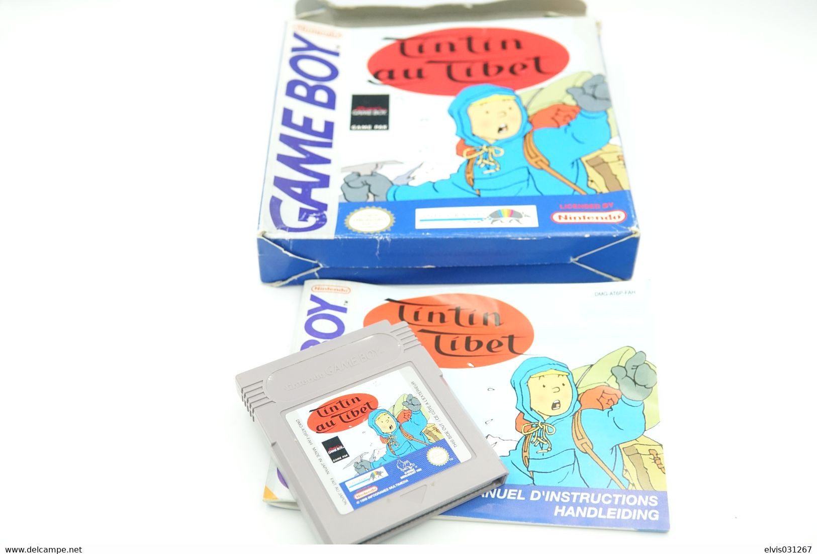 NINTENDO GAMEBOY  : TINTIN AU IN TIBET IN BOX WITH PAPERS BOOKLET Game - Nintendo Game Boy