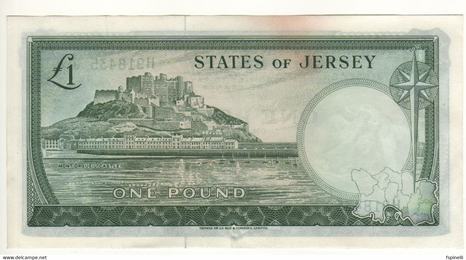 JERSEY   1 Pound   P8b     Queen Elizabeth II - Mont Orgueil Castle  On Back  ND (1963) - Jersey