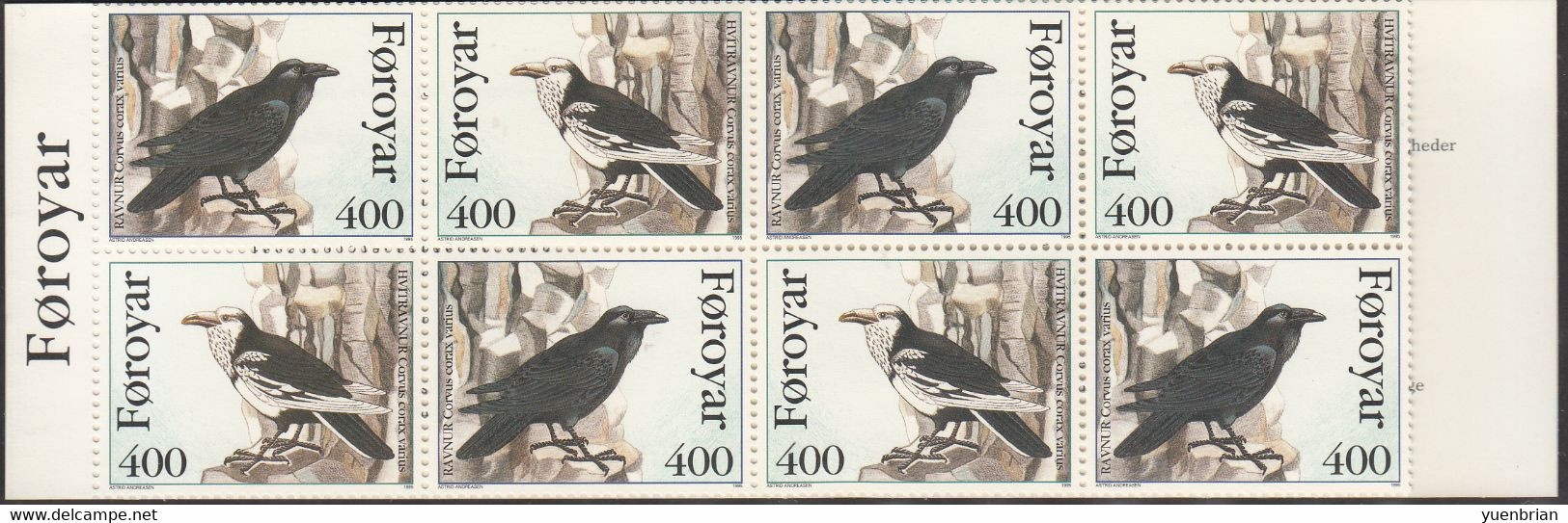 Faroe Islands, 1995, Bird, Birds, Raven, Booklet, MNH** - Spatzen