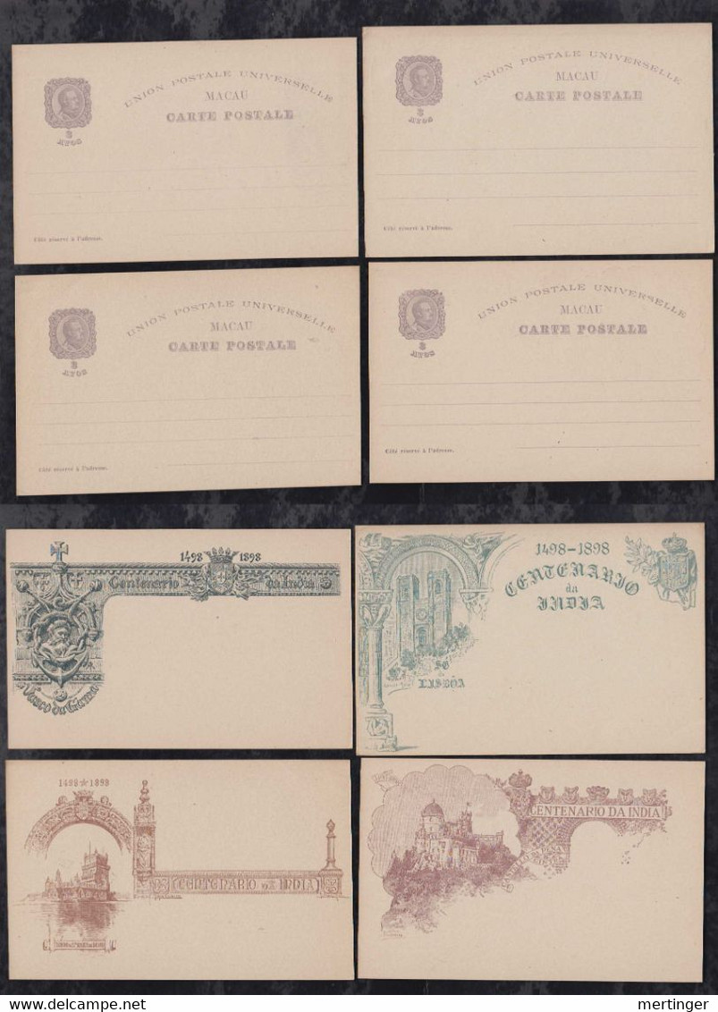 Portugal MACAU China 1898 Centario India Picture Postcard Stationery Set Of 4 ** MNH - Lettres & Documents