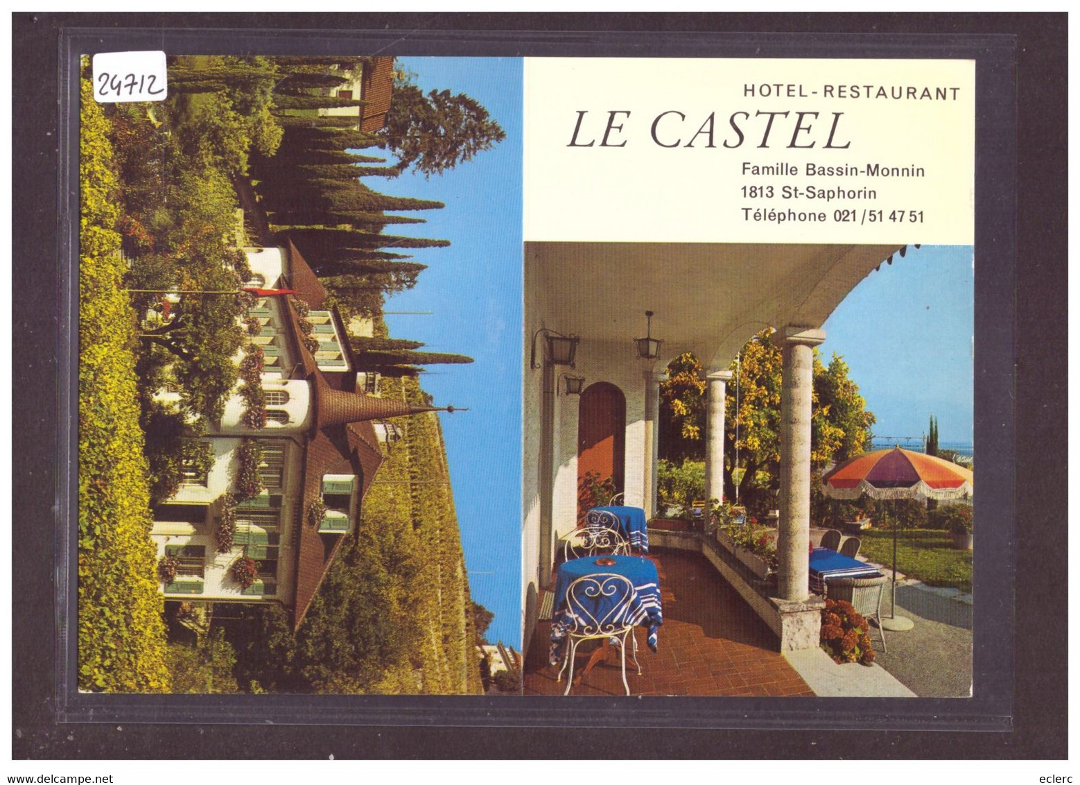 CARTE MODERNE - ST SAPHORIN - RESTAURANT LE CASTEL - TB - Saint-Saphorin