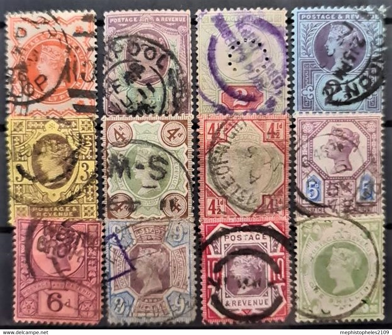 GREAT BRITAIN 1887-92 - Canceled - Sc# 111-122 - Usados