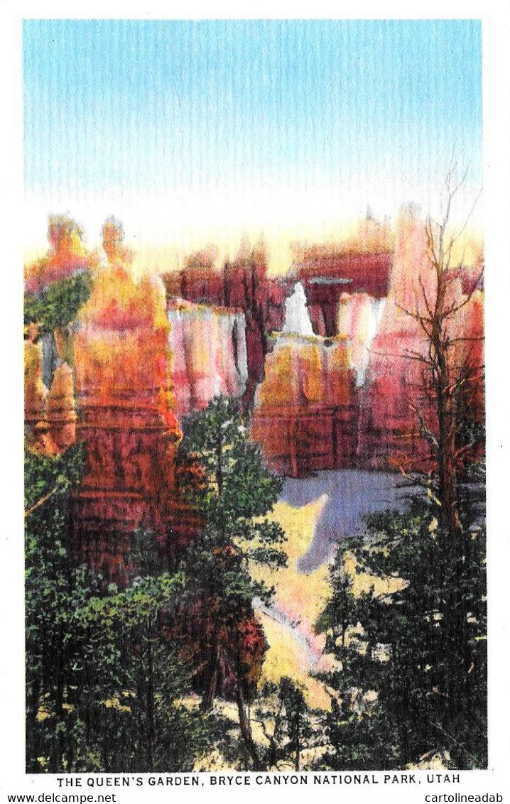 [DC12578] CPA - UTHA - THE QUEEN'S GARDEN BRYCE CANYON NATIONAL PARK - PERFECT - Non Viaggiata - Old Postcard - USA National Parks