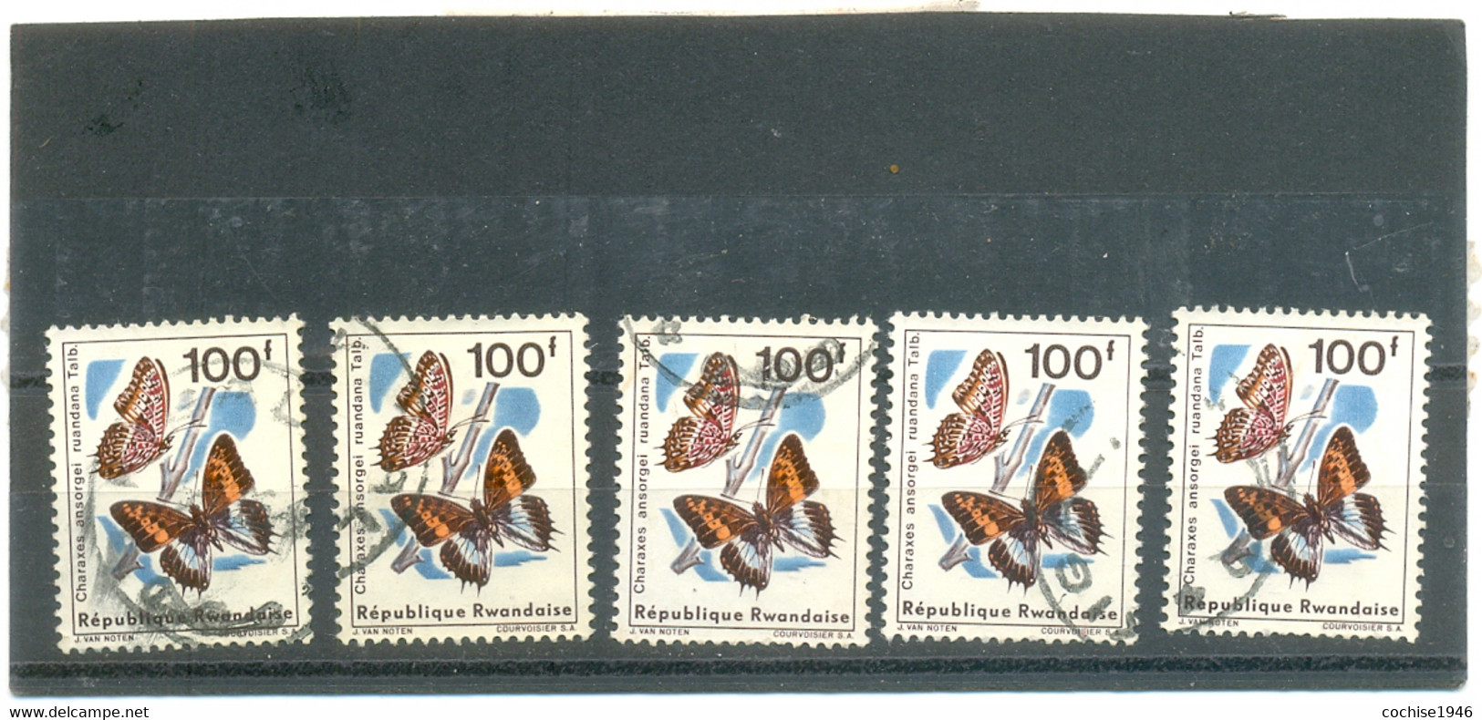 1966 RWANDA Y & T N° 143 ( O )  Les 5 Timbres - Oblitérés