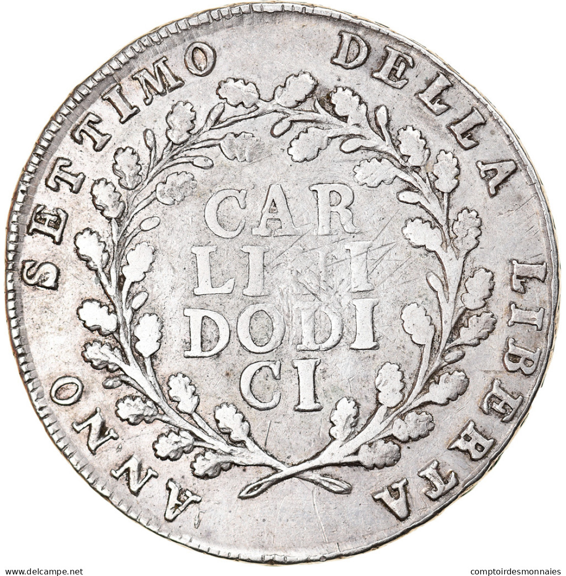 Monnaie, États Italiens, NAPLES, 12 Carlini, An VII, Naples, TTB, Argent - Naples & Sicile