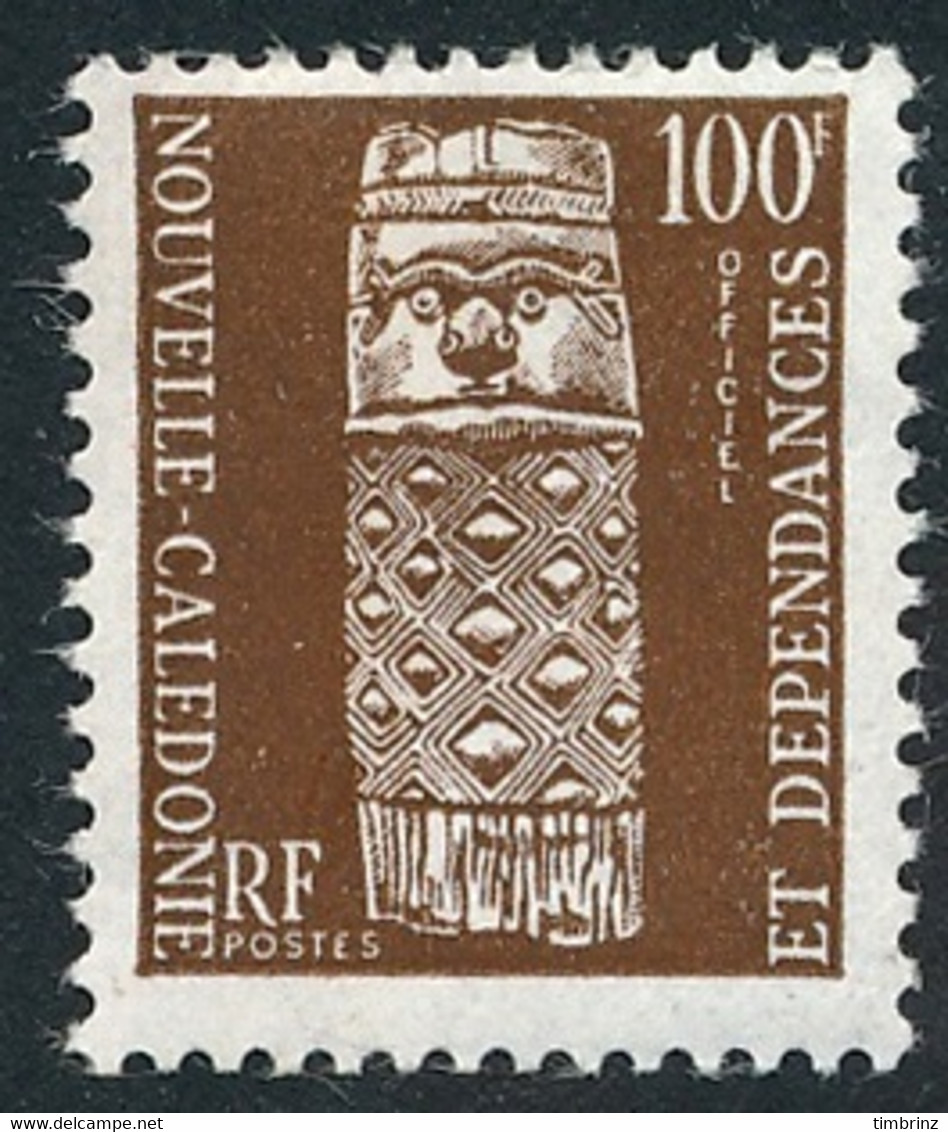 NOUV.-CALEDONIE 1959 - Yv. Service 12 *   Cote= 14,20 EUR - Totem 100f Brun  ..Réf.NCE25873 - Oficiales