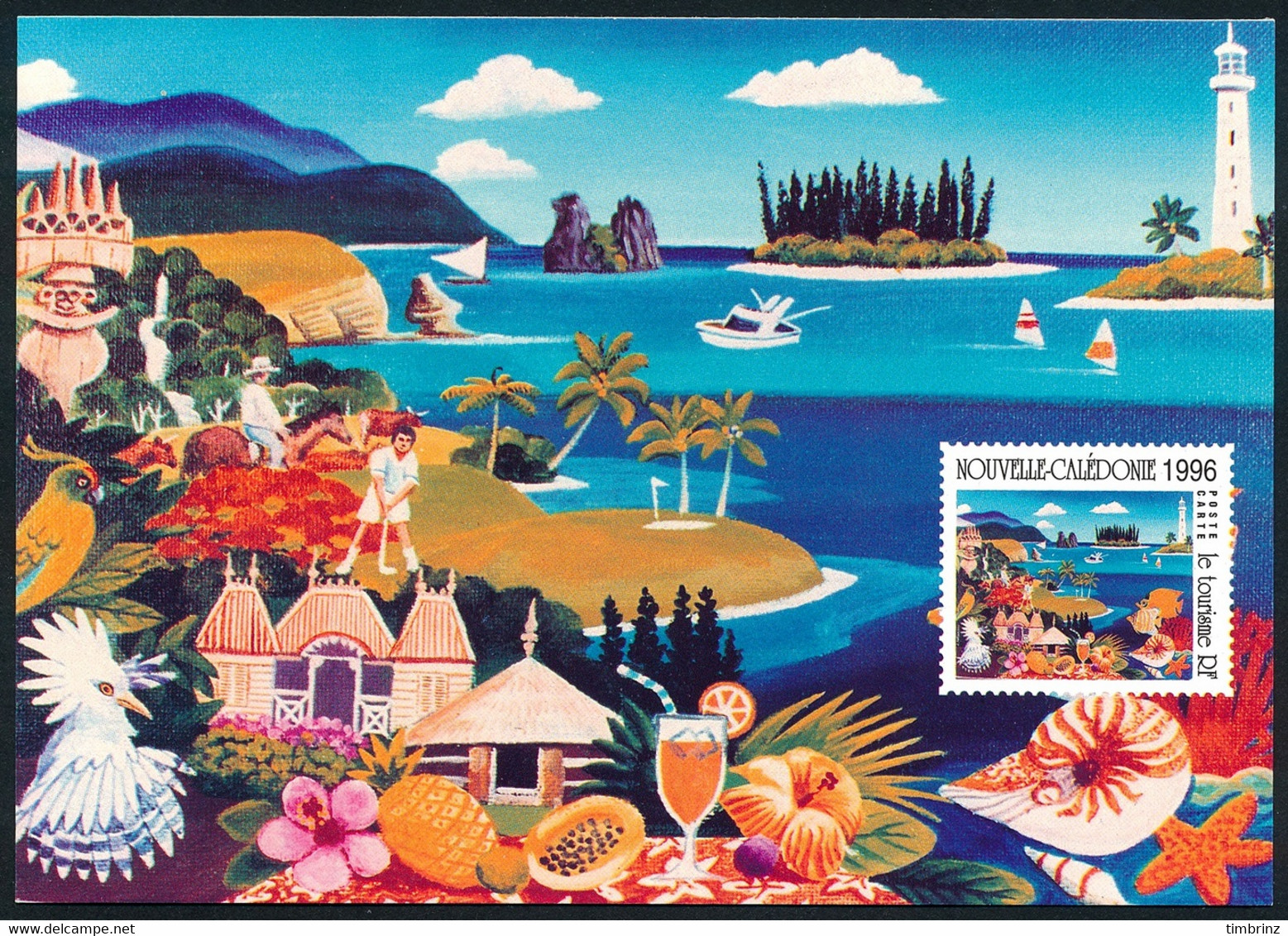 NOUV.-CALEDONIE 1996 - Yv. 2-CP **   Cote= 12,00 EUR - Carte Postale 100f Noir, Au Verso 'Le Tourisme'  ..Réf.NCE25831 - Ganzsachen