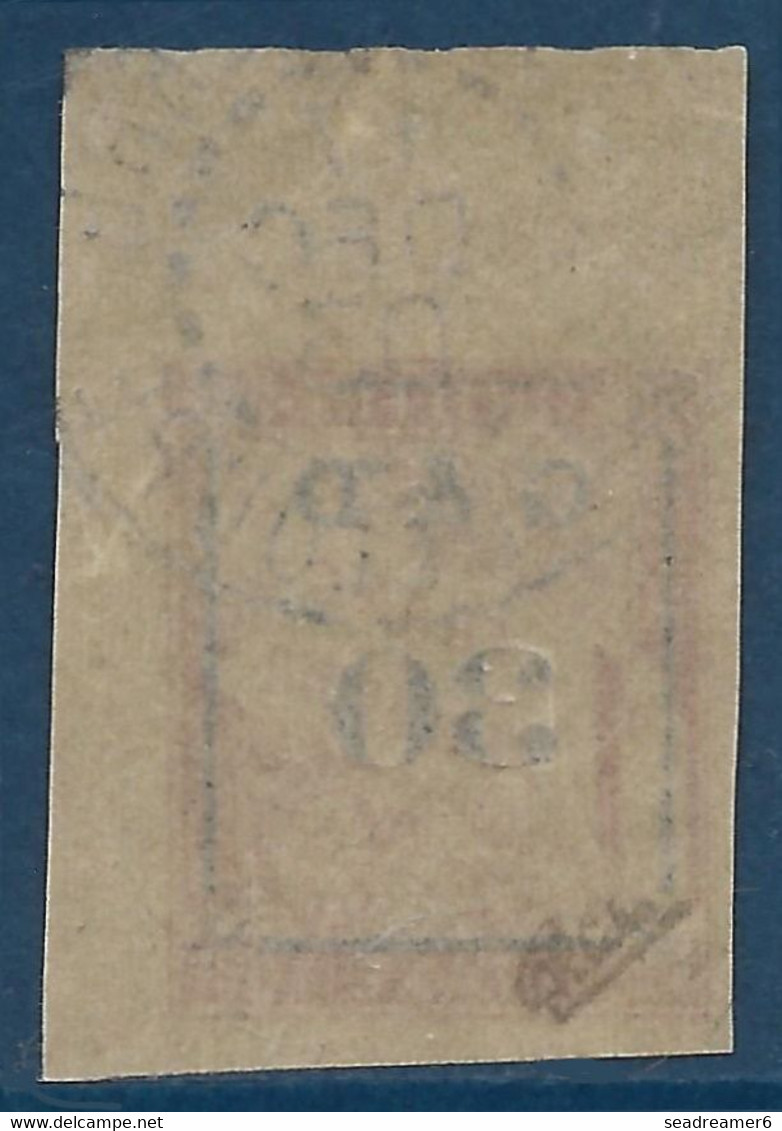 France Guadeloupe N°14 (tirage 1150) CDFeuille , 30c Sur 1fr Oblitéré De Basse Terre,  Très Frais Signé Calves - Used Stamps