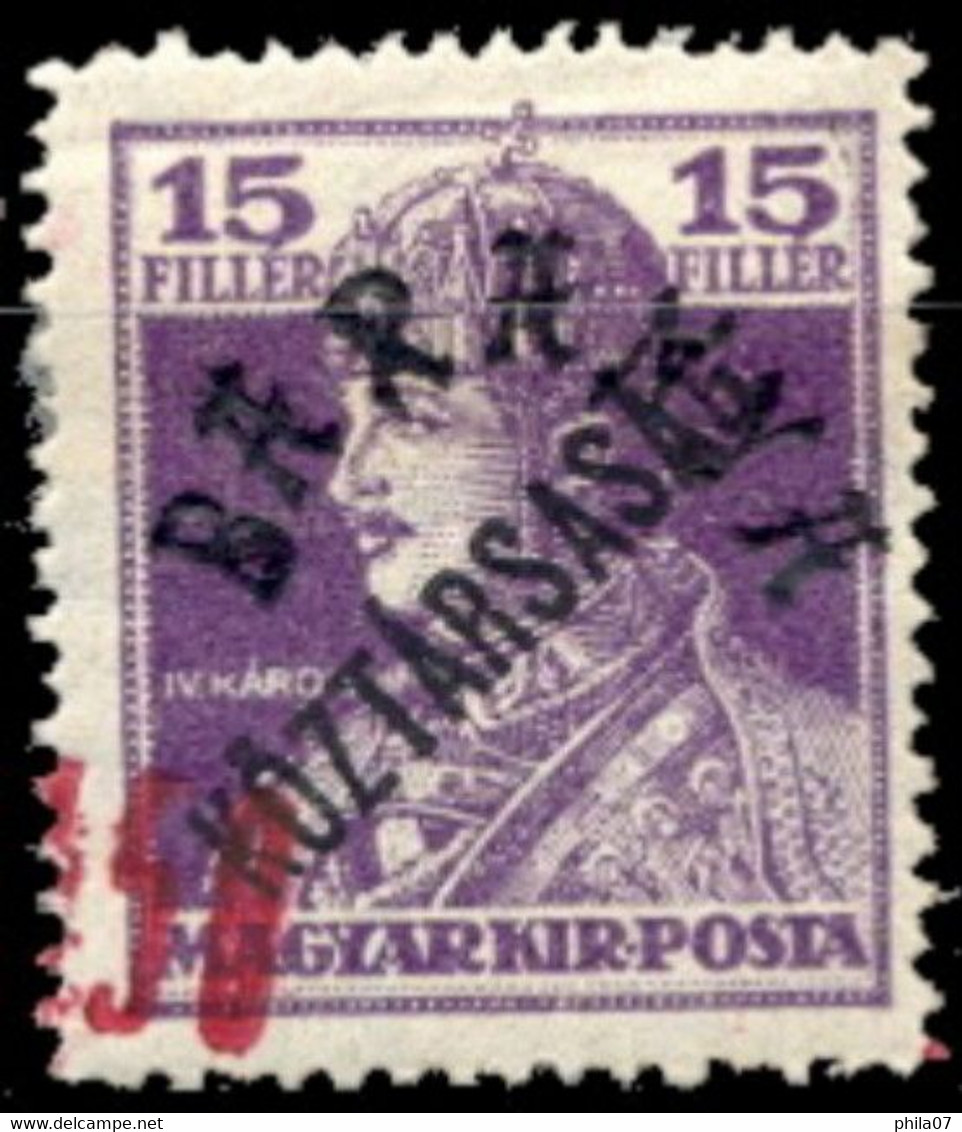 BARANYA, HUNGARY - Provisional Edition For Baranya Mi.No. 57 (basic Stamp Hungary Mi.No. 237). Shifted Red Overprint Of - Sonstige & Ohne Zuordnung