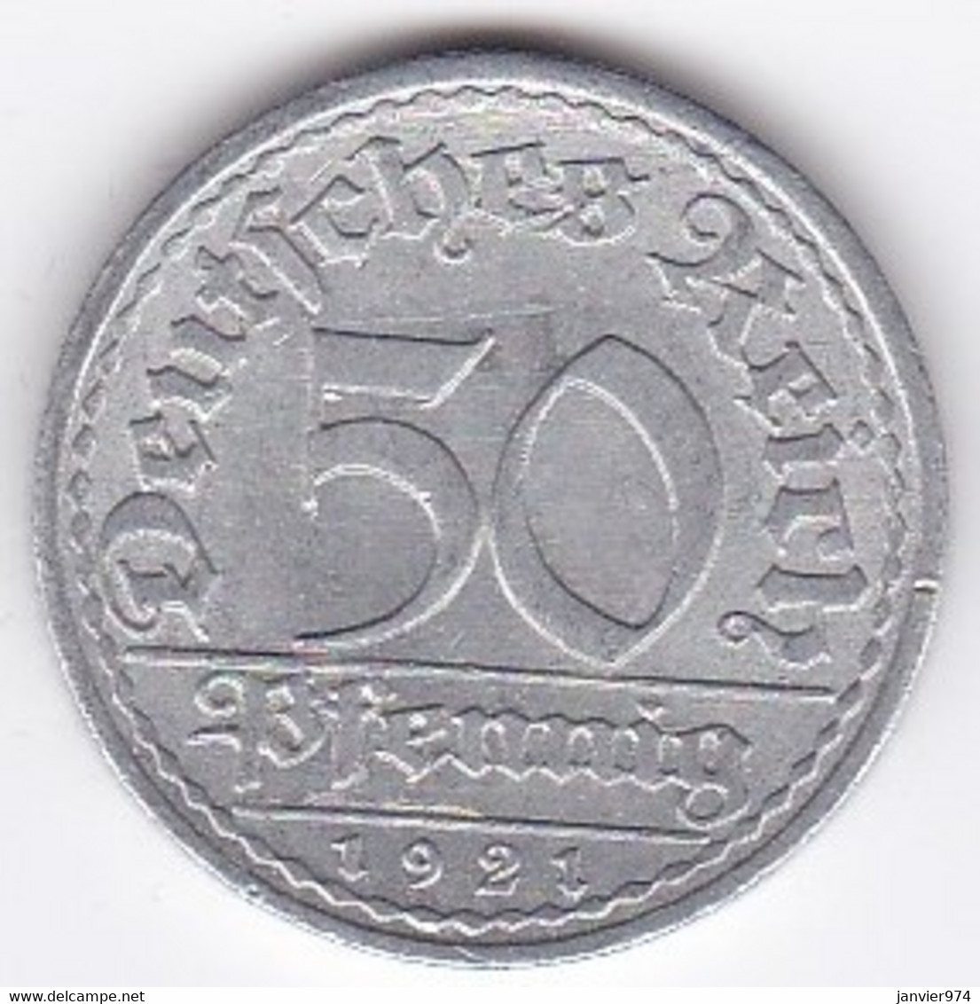 République De Weimar 50 Pfennig 1921 A Berlin , En Aluminium - 50 Renten- & 50 Reichspfennig