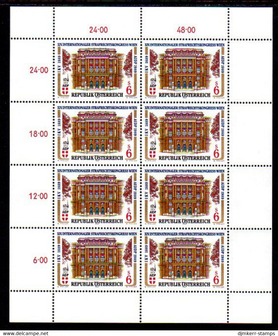 AUSTRIA 1989 International Criminal Law Congress Sheetlet, MNH / **.  Michel 1971 Kb - Blocks & Sheetlets & Panes