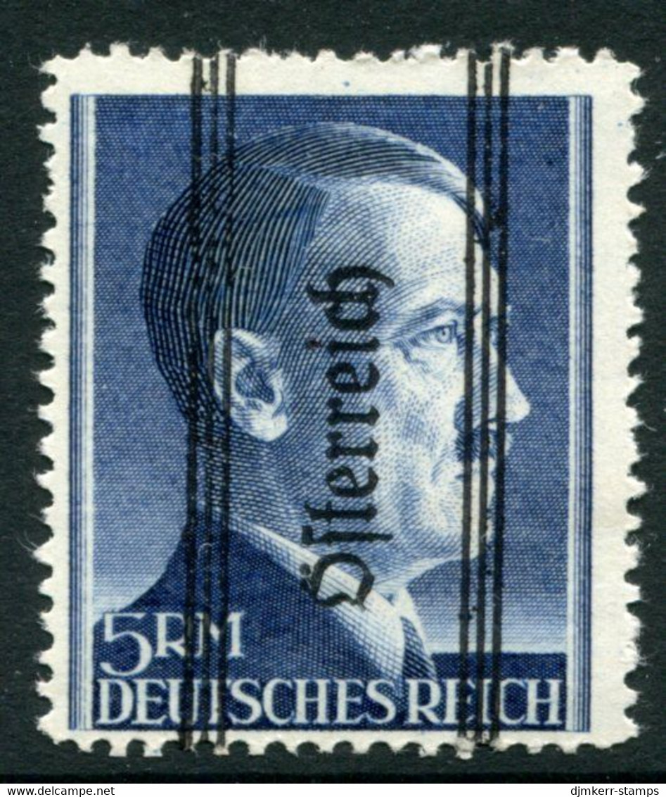 AUSTRIA 1945 5 RM  Perf. 12½  With Vertical Overprint And Bars  MNH/**.  Michel 696 II A - Neufs