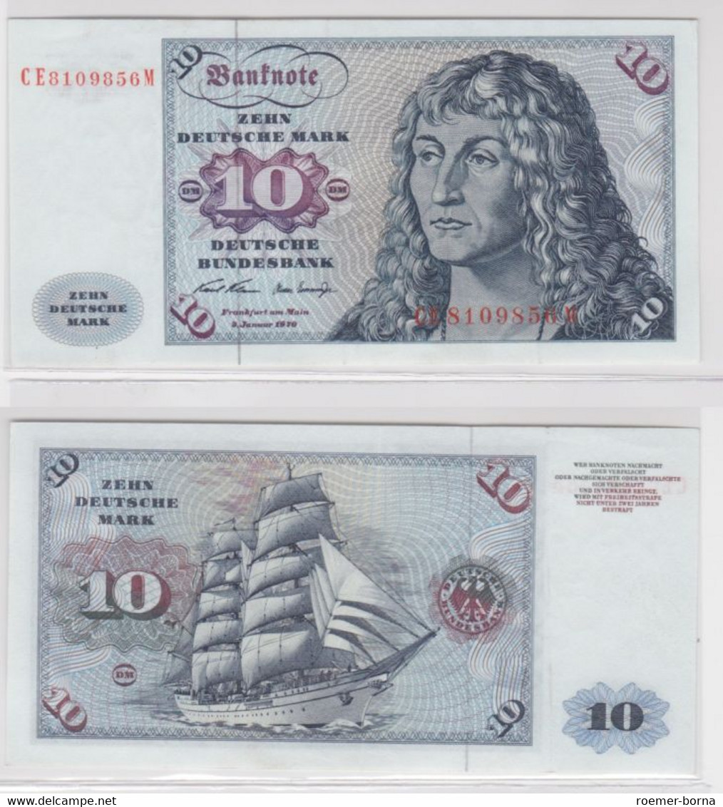 T141899 Banknote 10 DM Deutsche Mark Ro. 270b Schein 2.Jan. 1970 KN CE 8109856 M - 10 Deutsche Mark