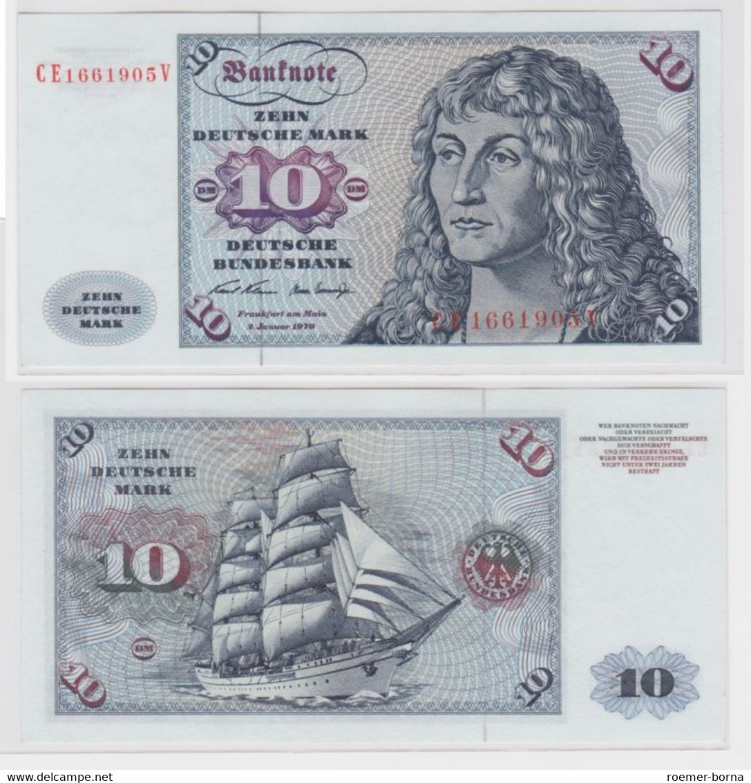 T144997 Banknote 10 DM Deutsche Mark Ro. 270b Schein 2.Jan. 1970 KN CE 1661905 V - 10 Deutsche Mark