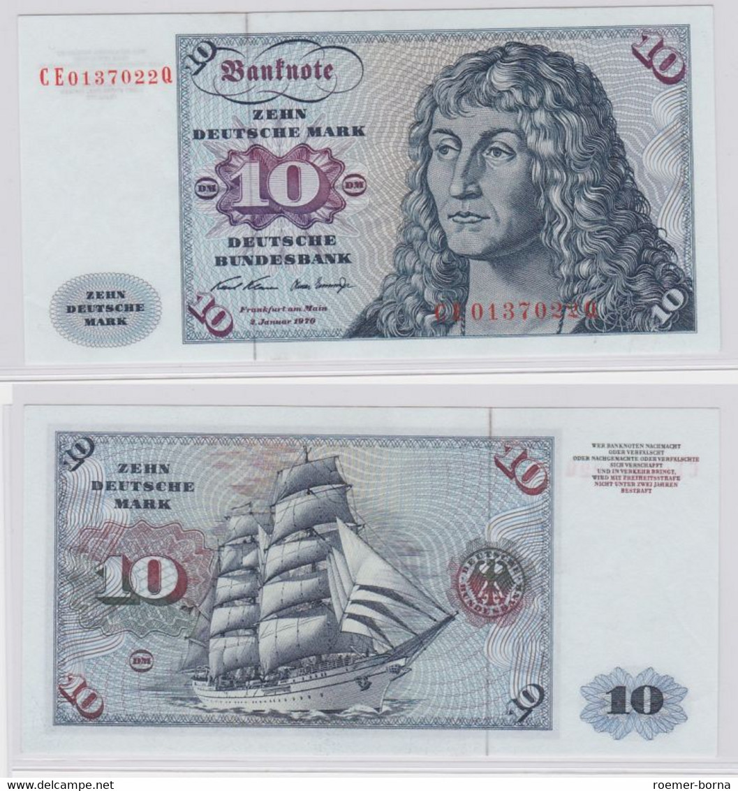 T146217 Banknote 10 DM Deutsche Mark Ro. 270b Schein 2.Jan. 1970 KN CE 0137022 Q - 10 Deutsche Mark