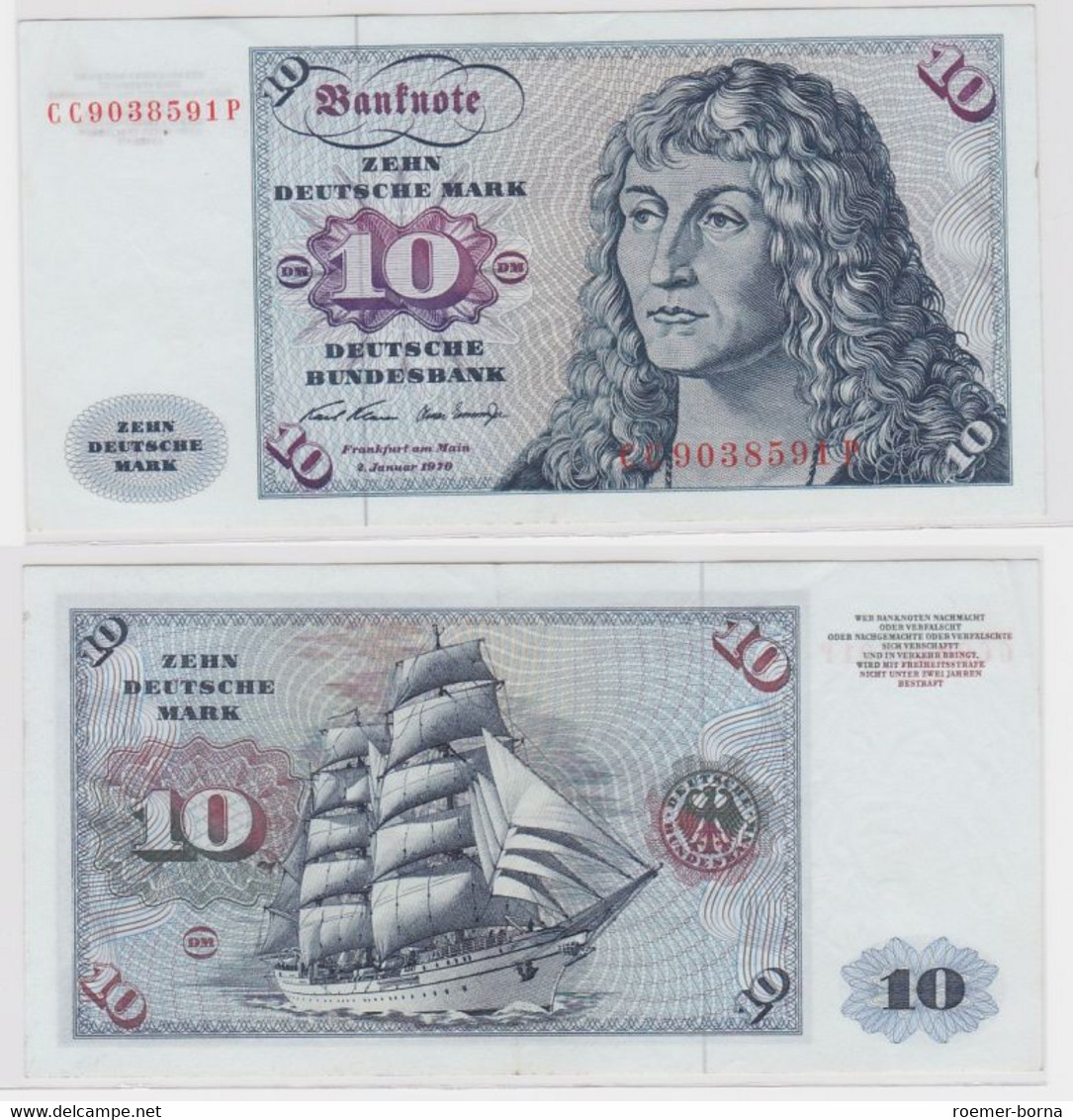 T146645 Banknote 10 DM Deutsche Mark Ro. 270a Schein 2.Jan. 1970 KN CC 9038591 P - 10 Deutsche Mark