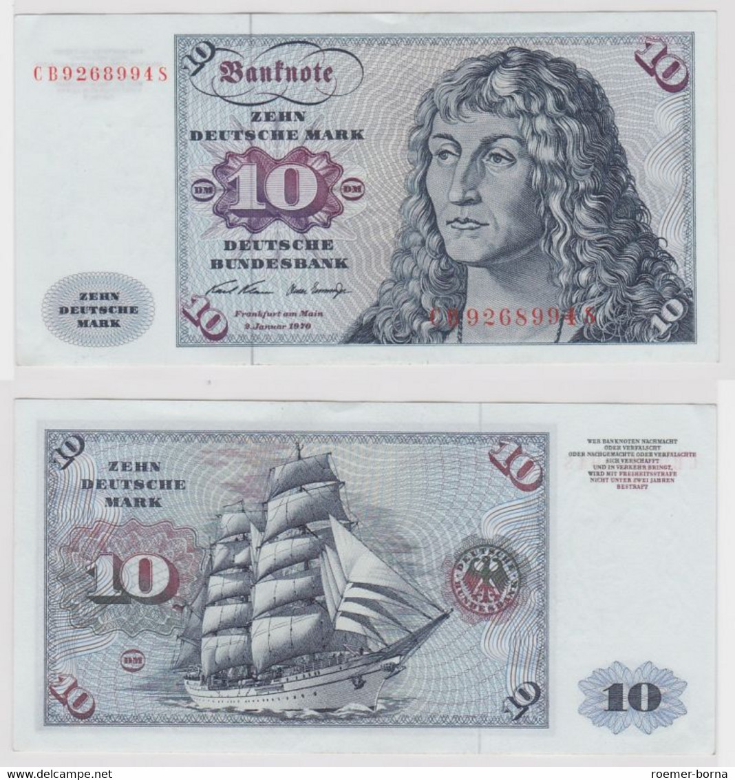 T146880 Banknote 10 DM Deutsche Mark Ro. 270a Schein 2.Jan. 1970 KN CB 9268994 S - 10 DM