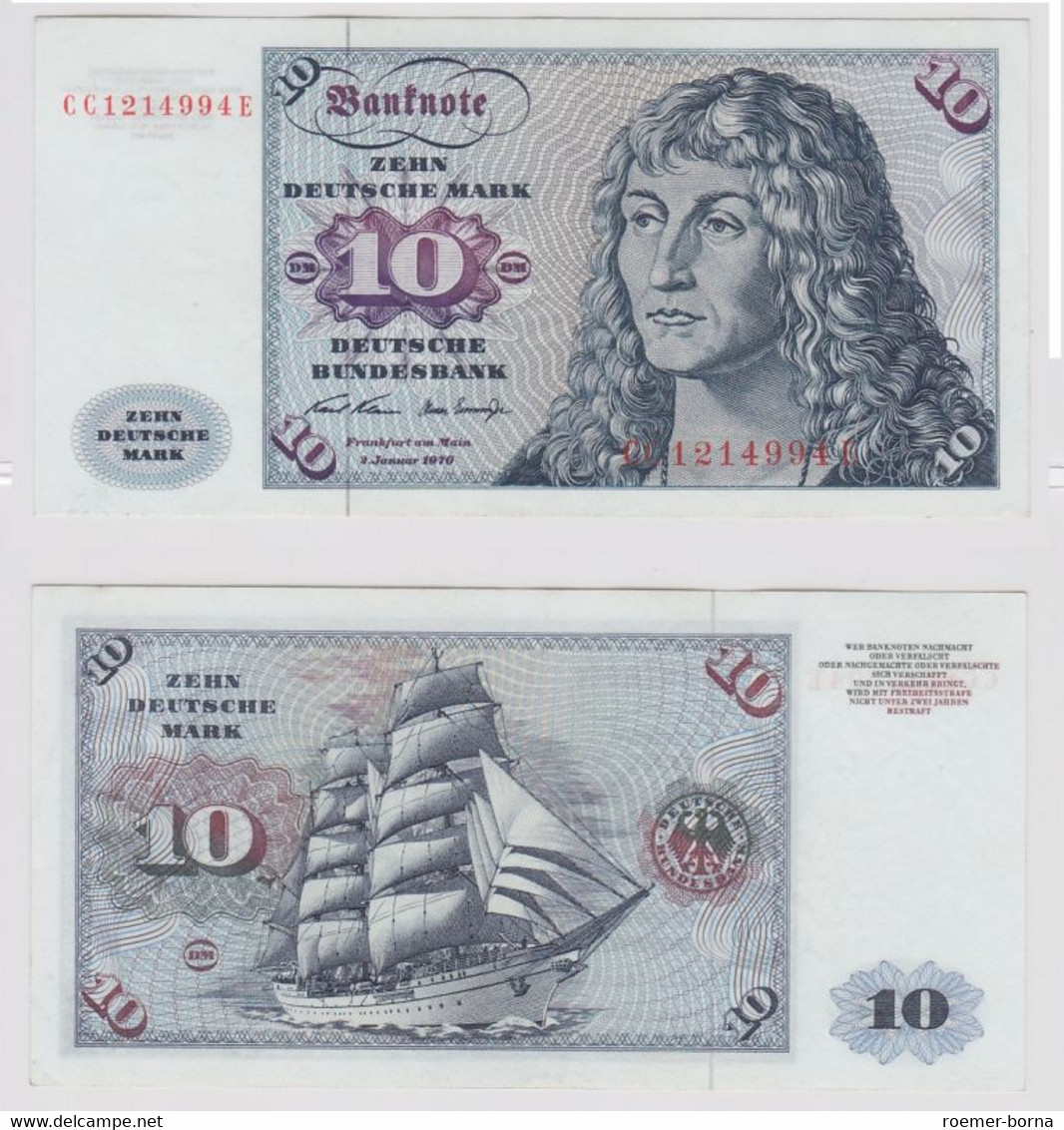 T147039 Banknote 10 DM Deutsche Mark Ro. 270a Schein 2.Jan. 1970 KN CC 1214994 E - 10 DM