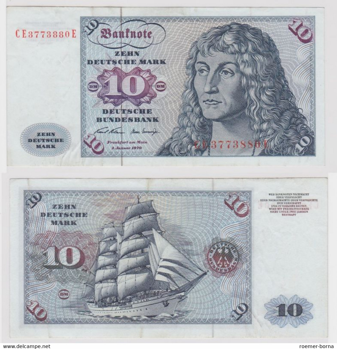 T147491 Banknote 10 DM Deutsche Mark Ro. 270b Schein 2.Jan. 1970 KN CE 3773880 E - 10 Deutsche Mark