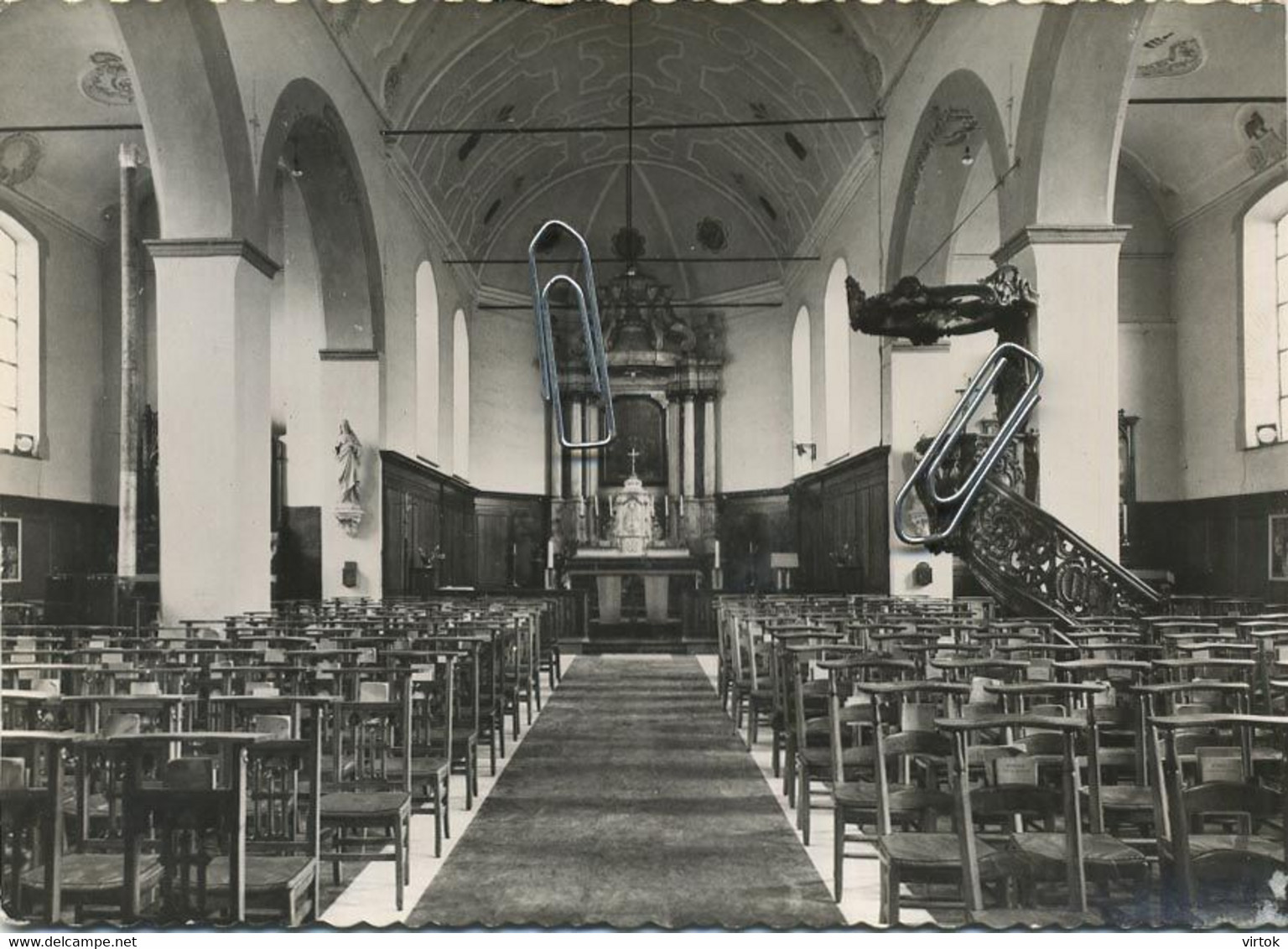 St. Kornelis- Horebeke : Kerk Binnenzicht: Maurits Van Der Speeten Pastoor Met Handtekening  (15 X 10.5 Cm) Scans - Horebeke