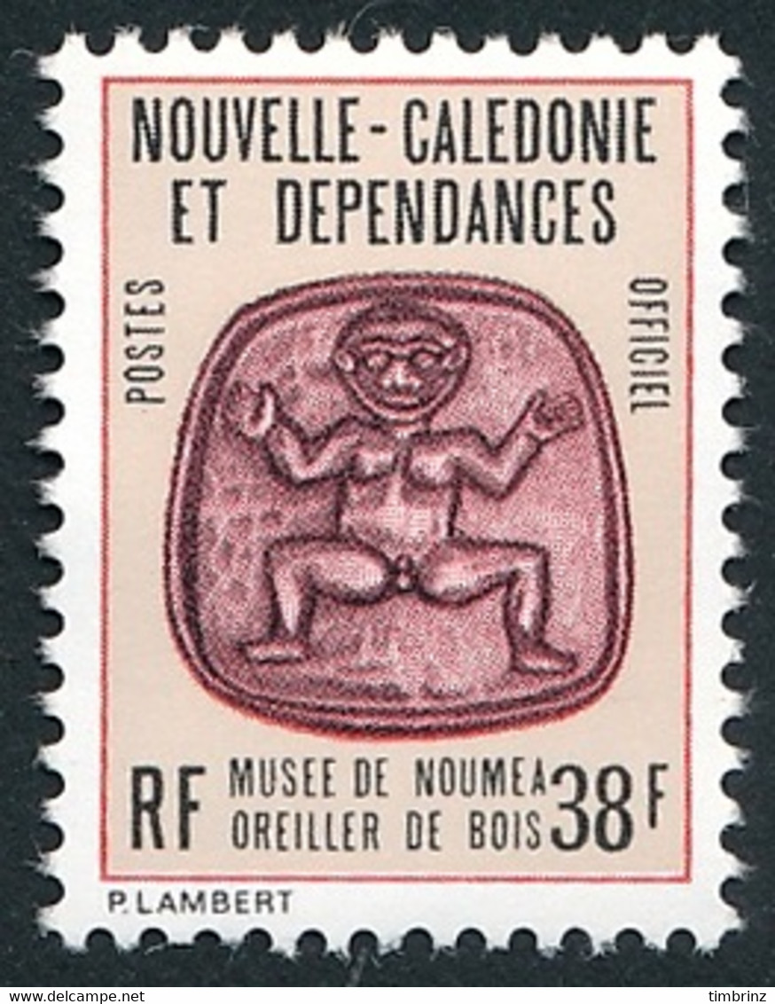 NOUV.-CALEDONIE 1985 - Yv. Service 37 **   Cote= 2,00 EUR - Musée De Nouméa - Oreiller De Bois 38f  ..Réf.NCE25860 - Oficiales