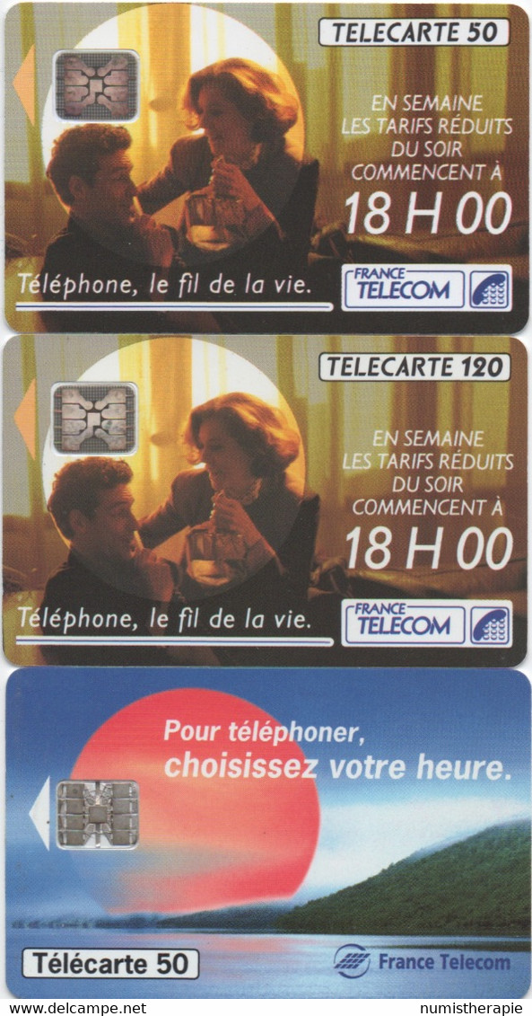 Lot De 3 Télécartes : Pour Téléphoner, Choisissez Votre Heure 1992-1994 - Telefone