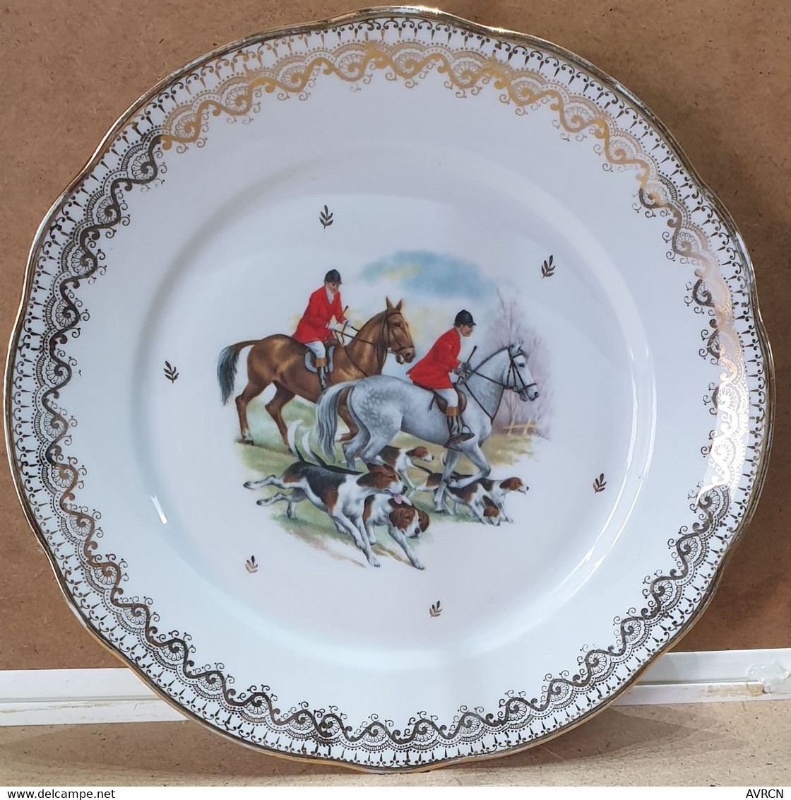 ASSIETTE Porcelaine Pour DECORATION « Equipage Chasse à Courre » - Assiettes