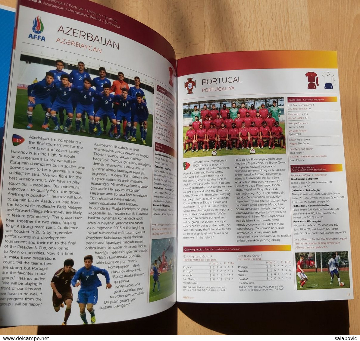 PROGRAM UEFA European Under-17 Championship In Azerbaijan, Football - Livres