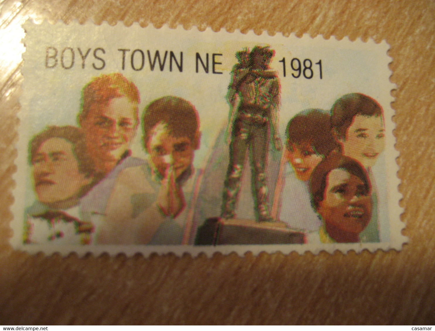 1981 Child Nebraska Boys Town Poster Stamp Vignette USA Label - Unclassified